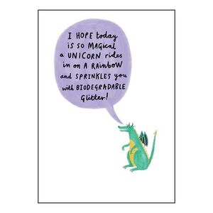 Quirks & Smirks Dragon Today Is Magical Greeting Card (130 x 176mm)