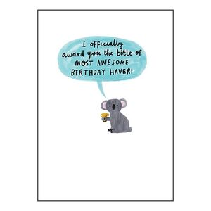 Quirks & Smirks Koala Officially Award You Greeting Card (130 x 176mm)
