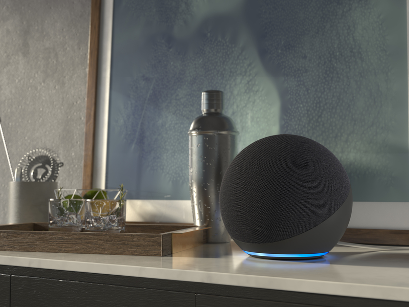 مكبر الصوت Amazon Echo أسود من الجيل الرابع ذكي مع Alexa