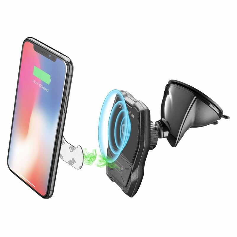 Cellularline Piulot Force Wireless Suction Cup Car Mobile Phone Holder