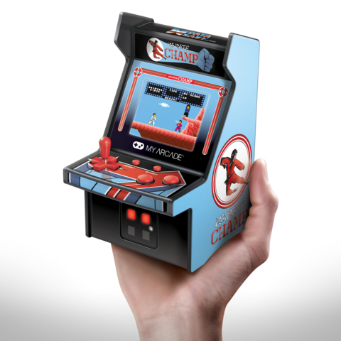 جهاز الألعاب الصغير My Arcade Retro Karate Champ Micro Player باللون الأزرق/ الأسود 6.75-بوصة لألعاب ريترو أركيد