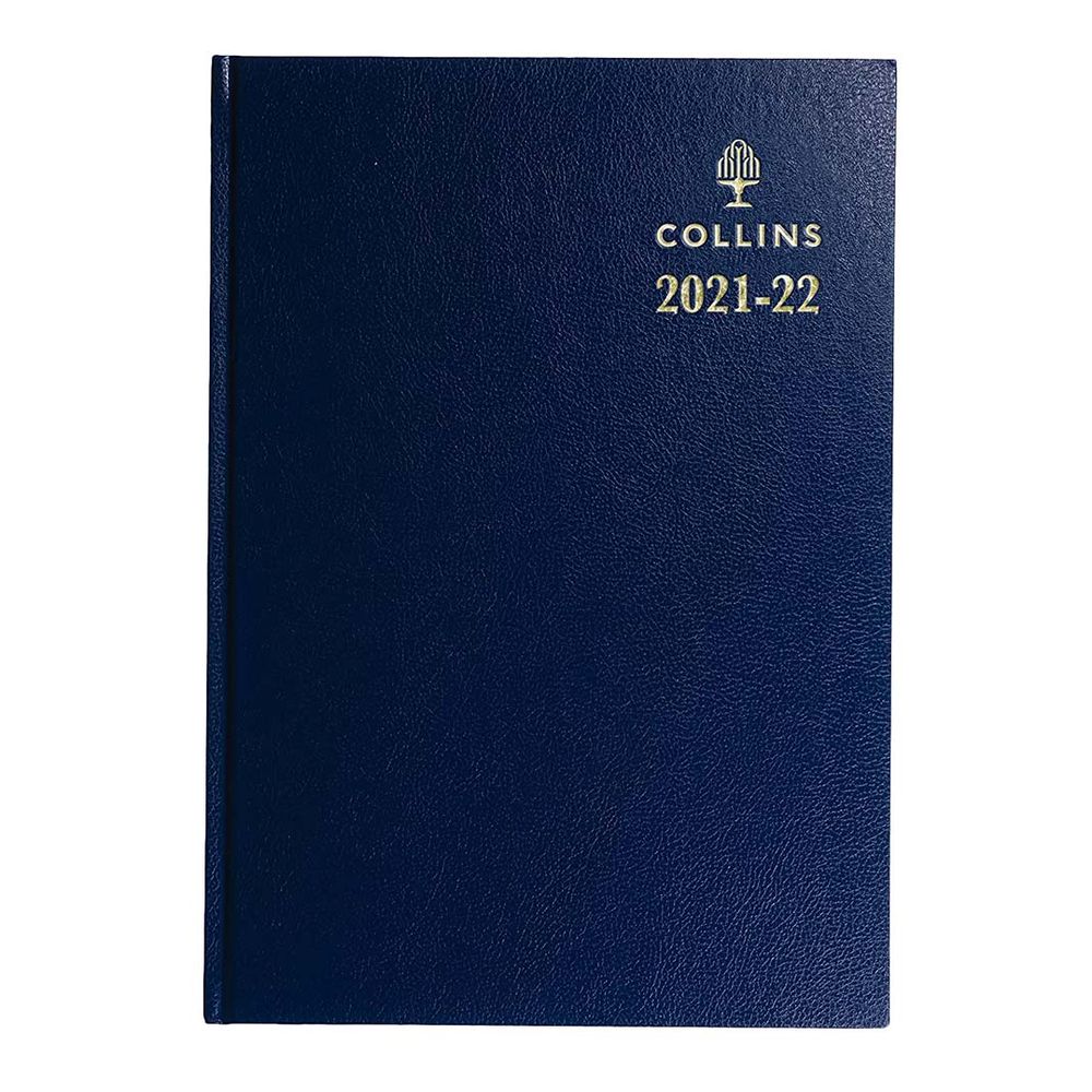 Collins 12 Month Desk Mid Year A5 Diary Blue