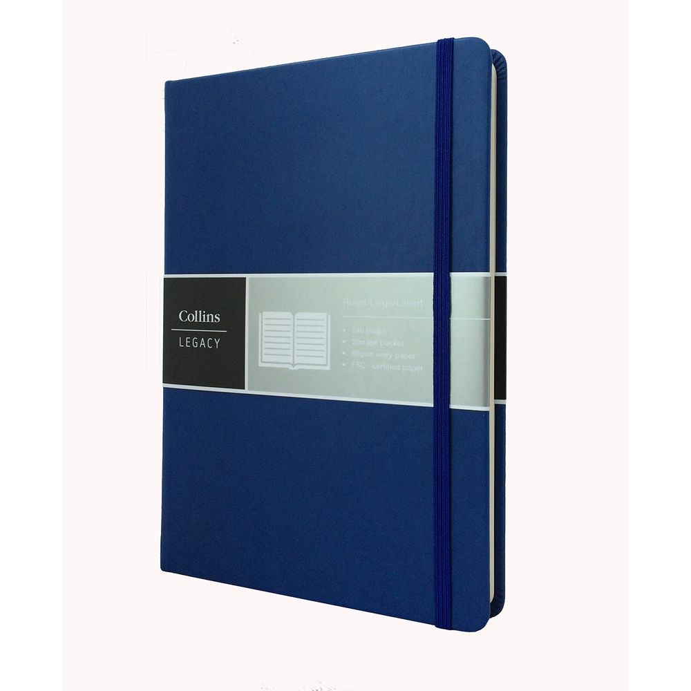 Collins Debden Legacy Feint Ruled A5 Notebook Blue