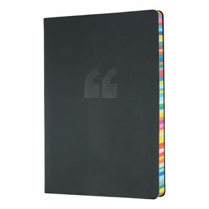 Collins Edge Rainbow Ruled A5 Notebook Charcoal