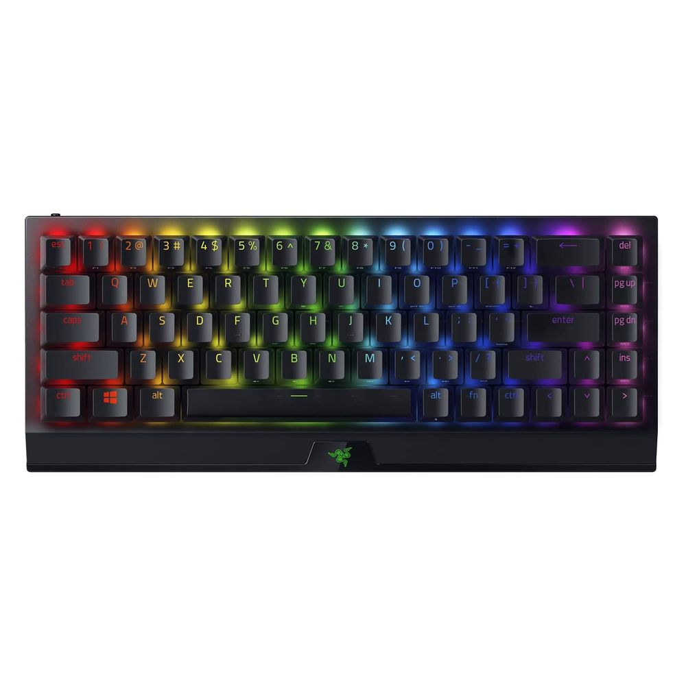 لوحة مفاتيح الألعاب Razer Blackwidow V3 Mini HyperSpeed بالمفاتيح الخضراء 65% لاسلكية مع Razer Chroma RGB