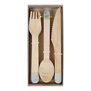Meri Meri Silver Wooden Cutlery Set 143416/45-2145