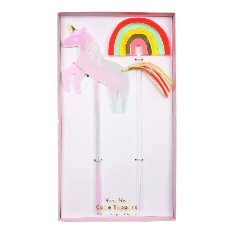 Meri Meri Unicorn & Rainbow Acrylic Cake Toppers 175249/45-3608
