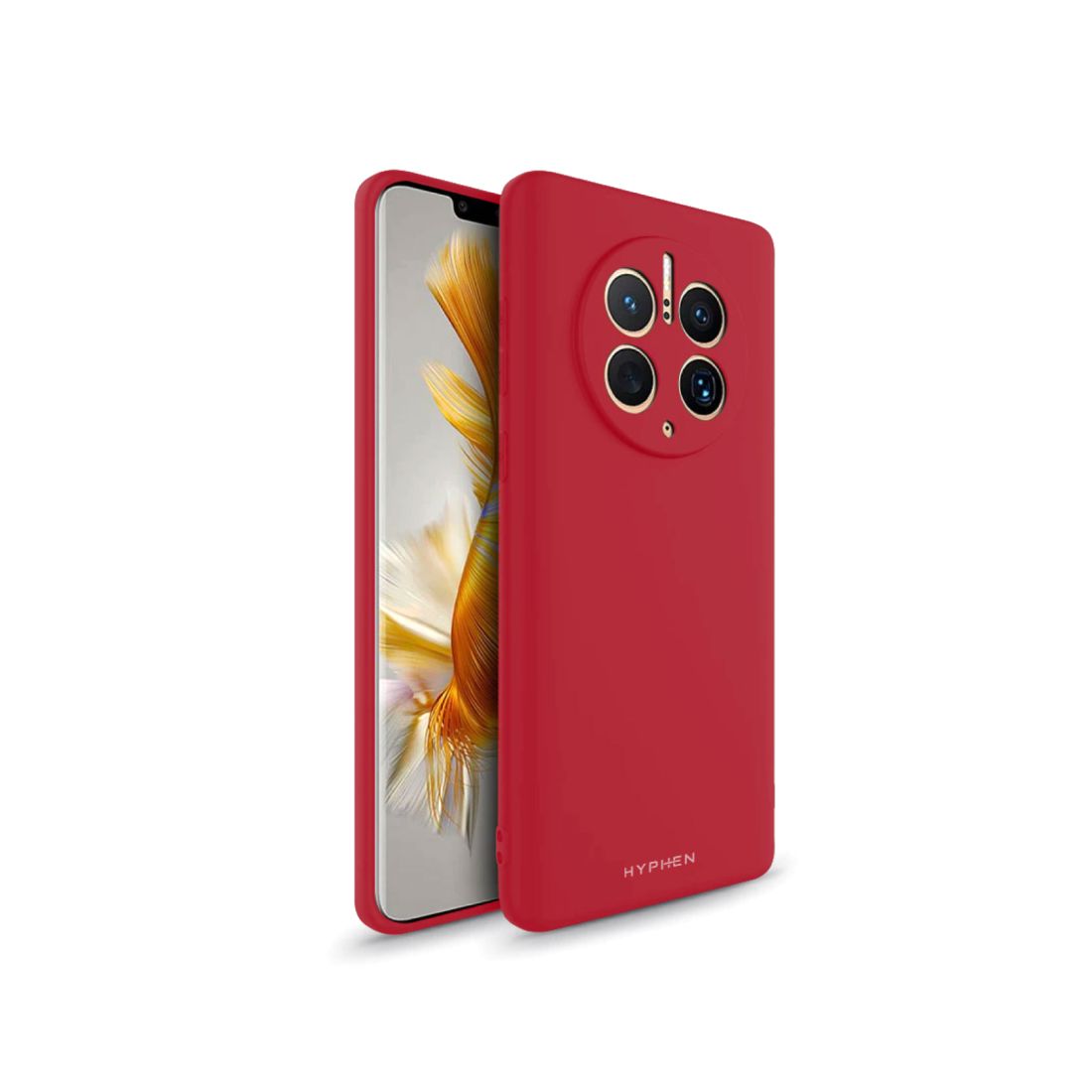 HYPHEN Premium Silicone Soft-Touch Case For Huawei Mate 50 Pro - Red