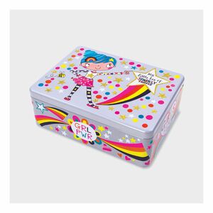 Rachel Ellen Designs Flittered Rectangular Tin Box Of Sparkly Things/Girls Rule