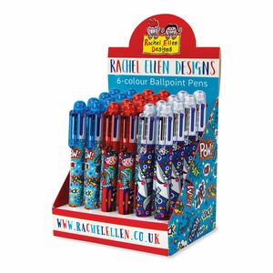 Rachel Ellen Designs 6 Colour Pen Merchandiser Boy (Assortment - Includes 1)