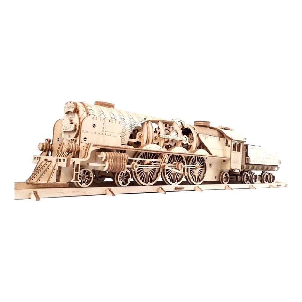 U-Gears Mechanical Models V-Express Steam Train with Tender 3D Wooden Puzzle