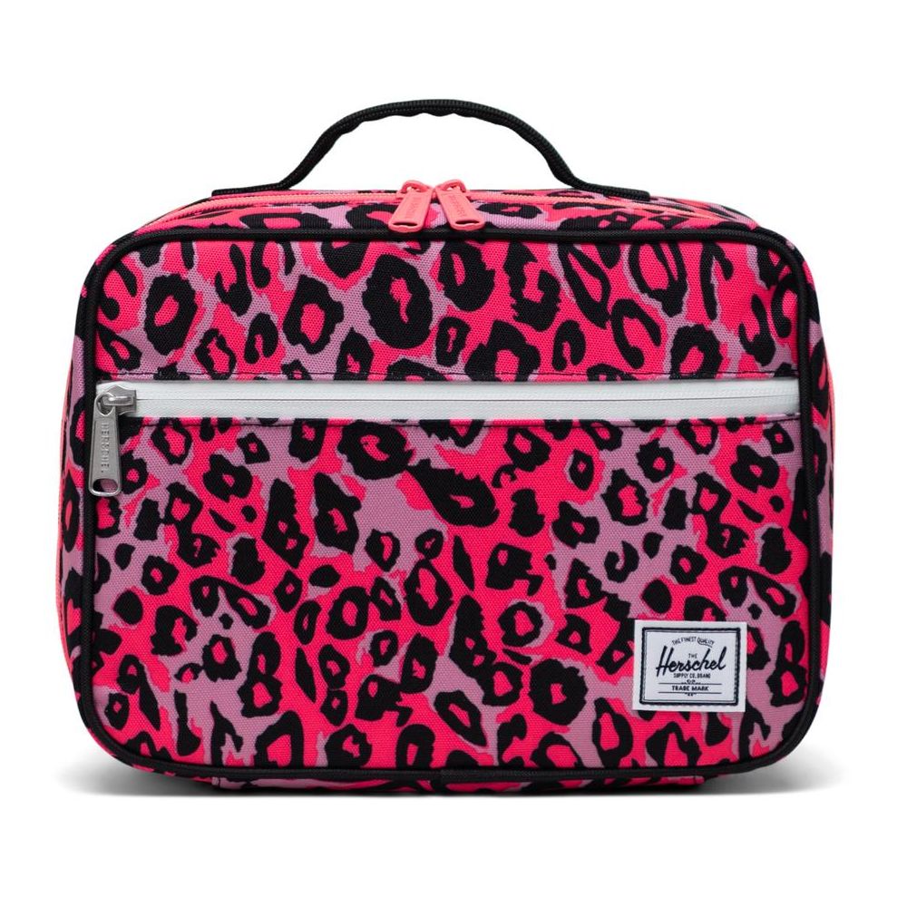 Herschel Pop Quiz Lunch Box Specialty Backpack Cheetah Camo Neon Pink/Black