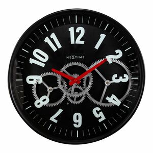 Nextime Modern Gear Wall Clock Black (36 cm)