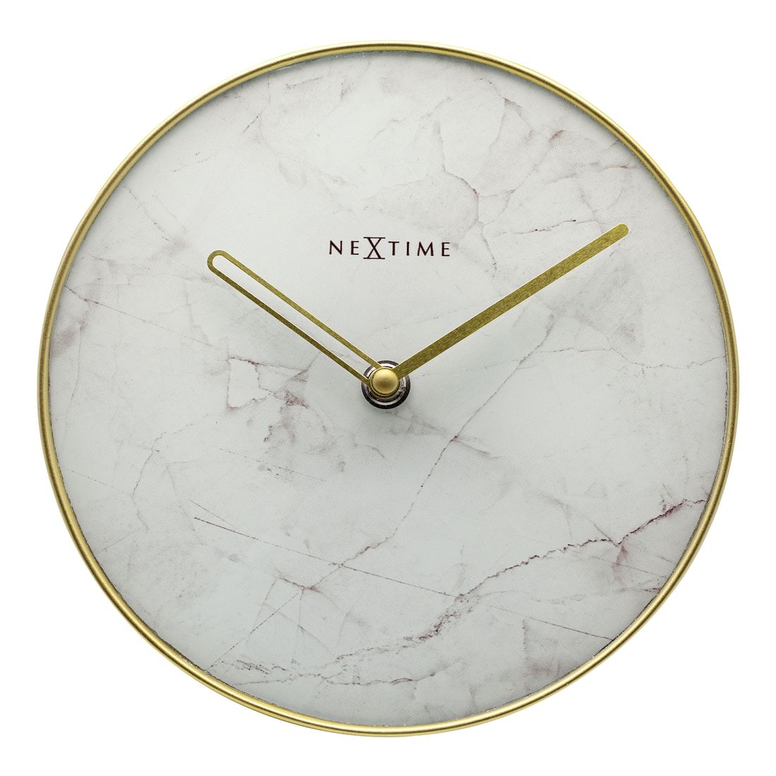 Nextime Marble Glass Desk Clock White & Gold
