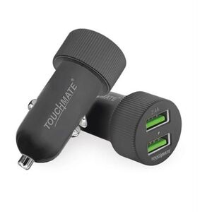 Touchmate 2 Usb Port Car Charger With Type-C Cable 1M