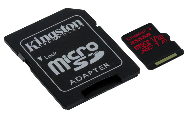 Kingston 256GB Microsdxc Canvas React 100R/80W U3 Uhs-Iv30 A1 Card + Sd Adapter
