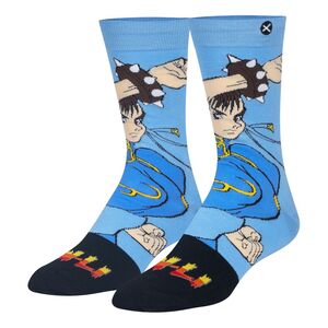 Odd Sox Street Fighter Chun Li Men's Crew Socks (Size 8-12)
