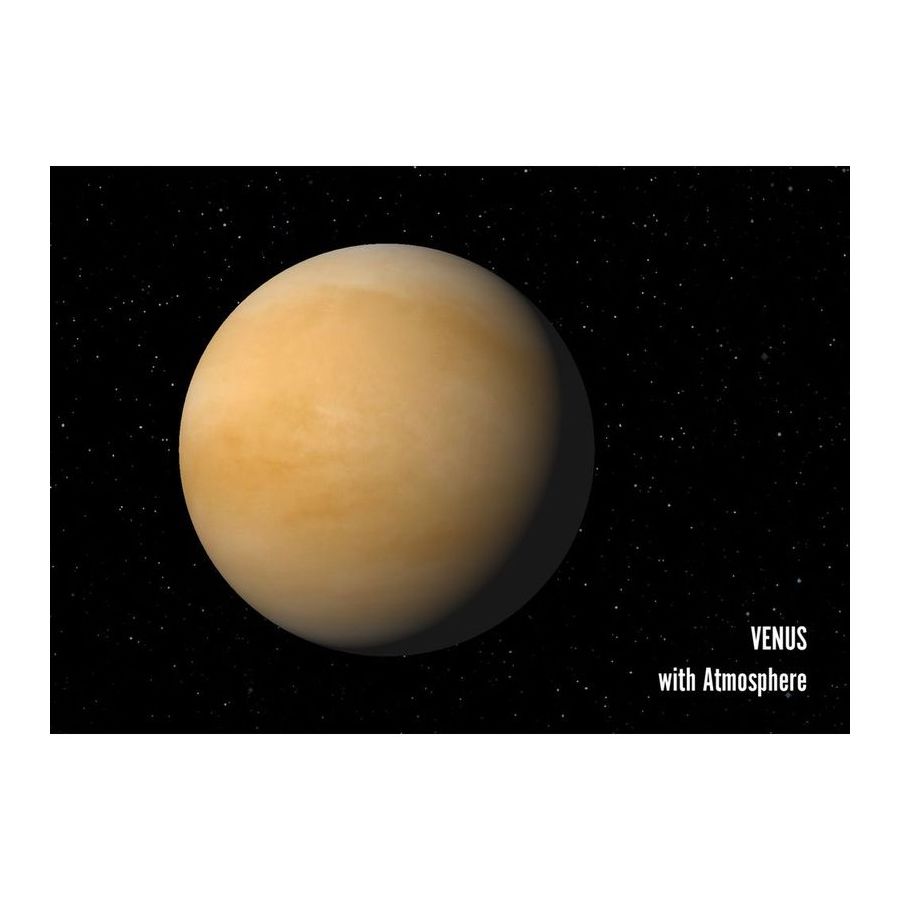بطاقة بريدية بطبعة لصورة كوكب الزهرة مع أو بدون الغلاف الجوي من AUTHENTIC CARDS