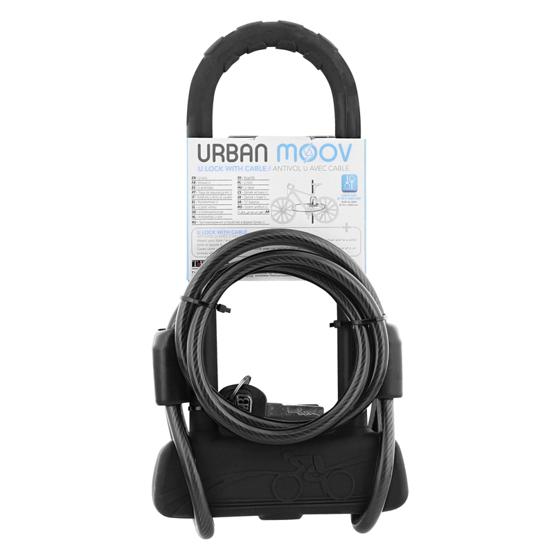 Urban Moov U Lock with Key Grey for Bike/Scooter - XL