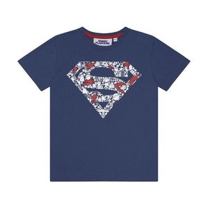 Fabric Flavours Superman Rasied Logo Boys T-Shirt Navy