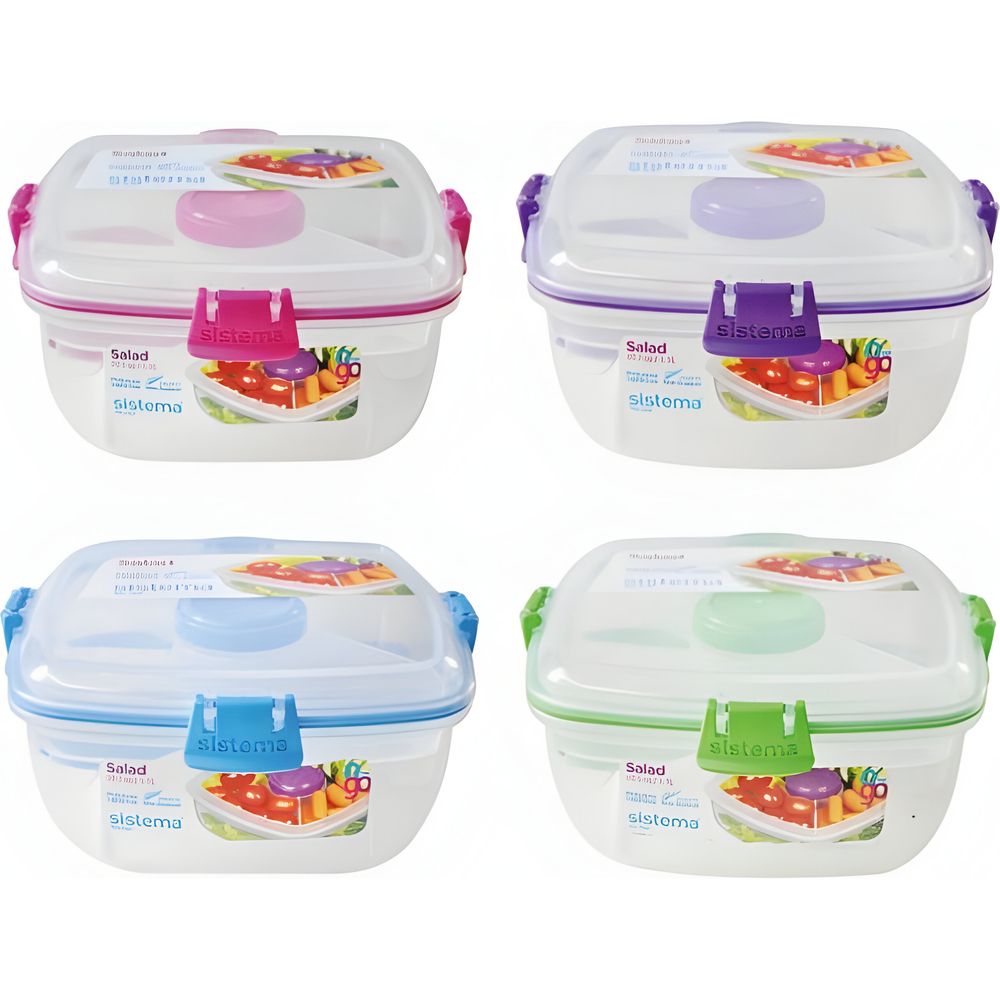 Sistema Salad To-Go Clear Food Container 1.1L (Assortment - Includes 1)
