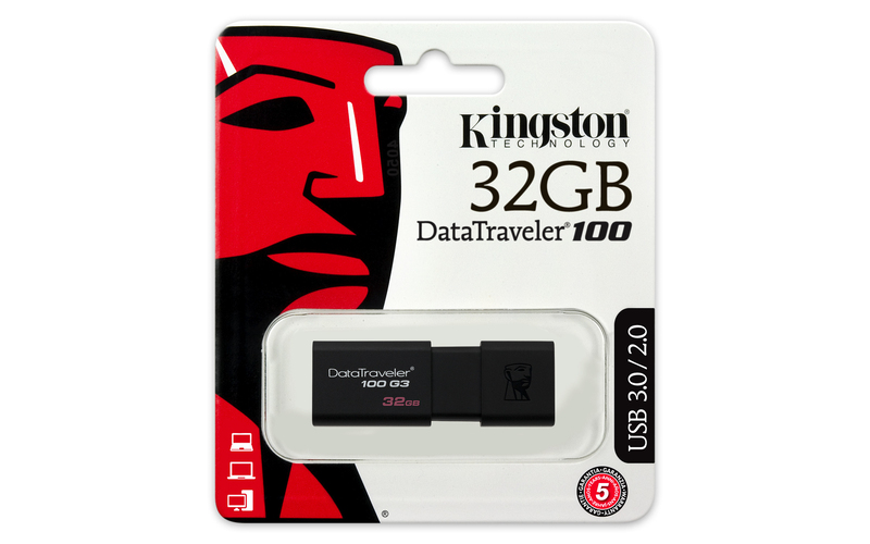 Kingston 32GB Data Traveler 100 G3 USB 3.0 Flash Drive Black