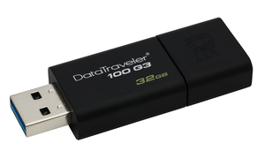 Kingston 32GB Data Traveler 100 G3 USB 3.0 Flash Drive Black