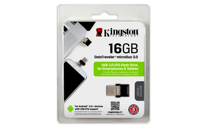 Kingston 16GB USB 3.0 Flash Drive Android 4.0 Otg