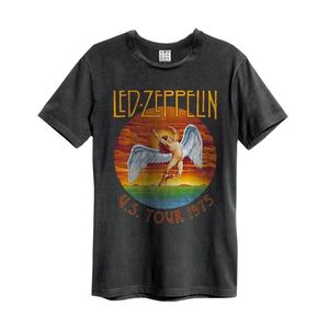 Amplified Led Zeppelin Us Tour 1975 Men's T-Shirt Charcoal