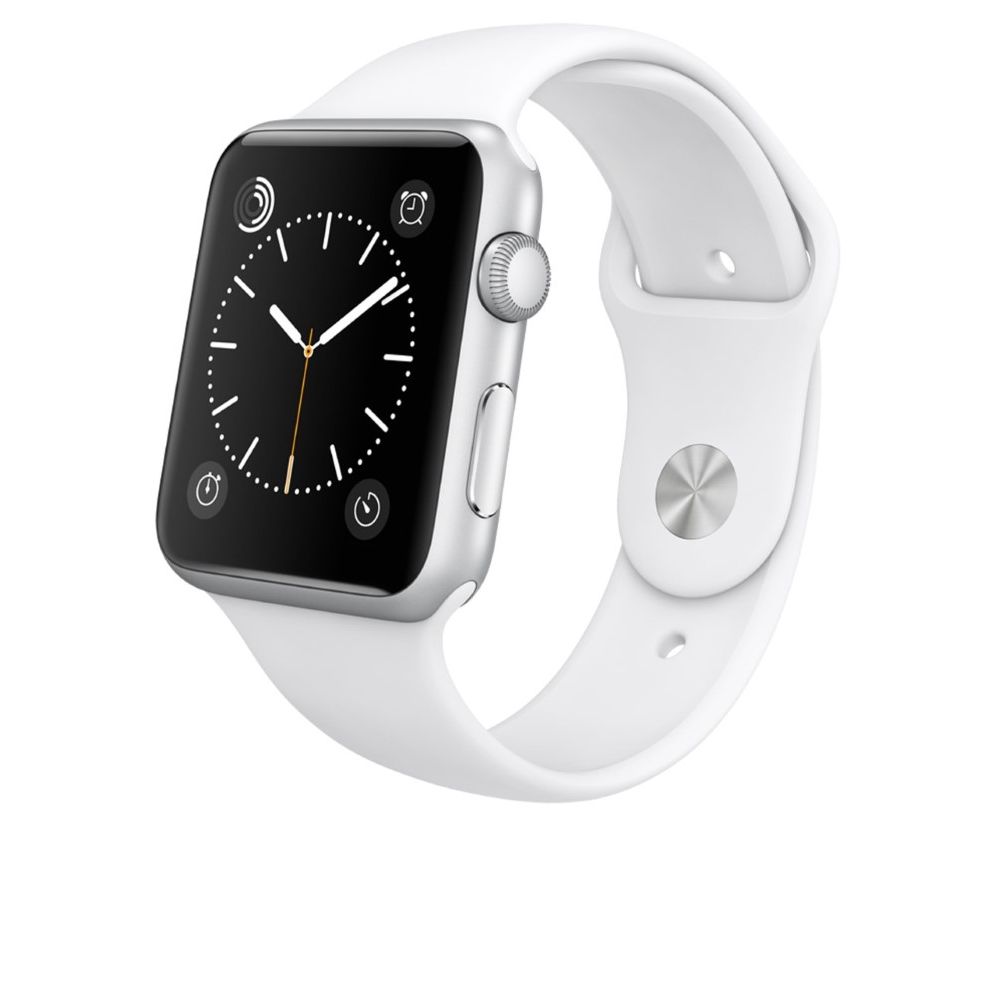 Apple Watch Sport 42mm Silver Aluminum Case White Band