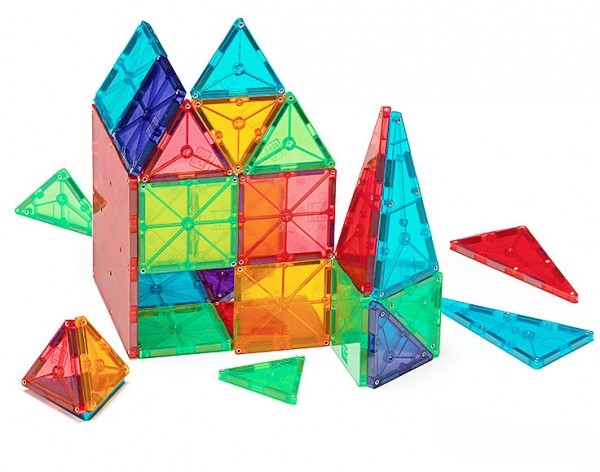 Magna-Tiles Clear Colors 100 Piece Magnetic Building Set
