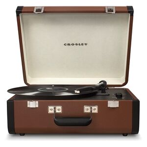Crosley Portfolio Portable Bluetooth Turntable with Built-in Speakers - Brown