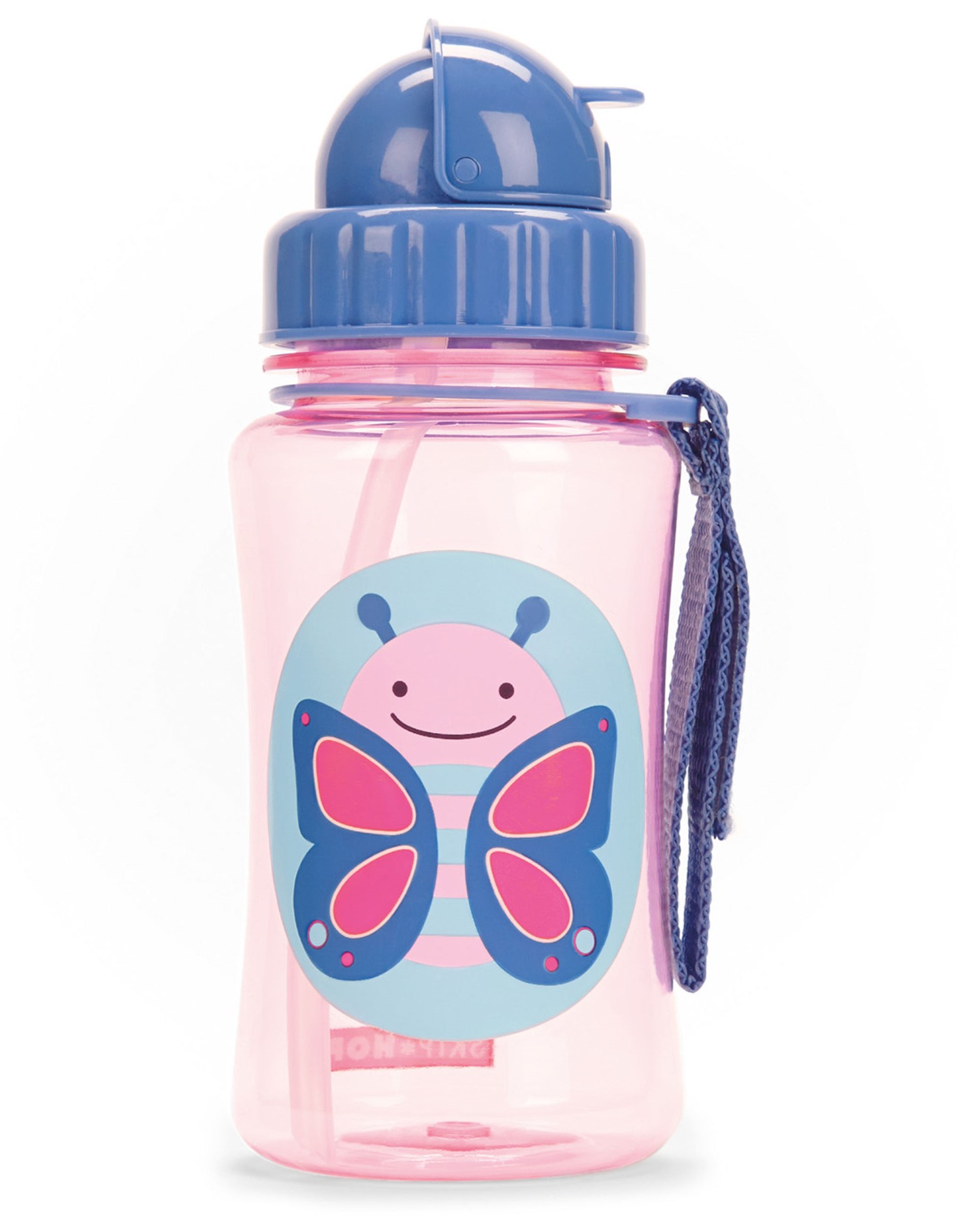 Skip Hop Zoo Straw Kids Water Bottle Butterfly 350ml