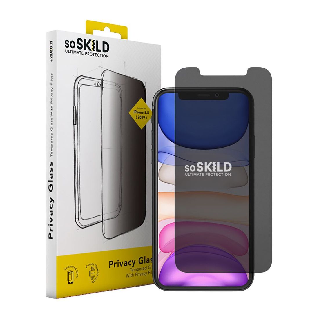 Soskild Glass Screen Protector Privacy for iPhone 11 Pro