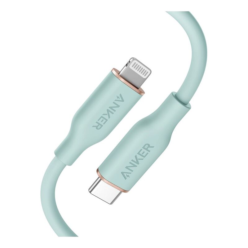 Anker PowerlLne III Flow USB-C with Lightning Connector 3ft Mint Green