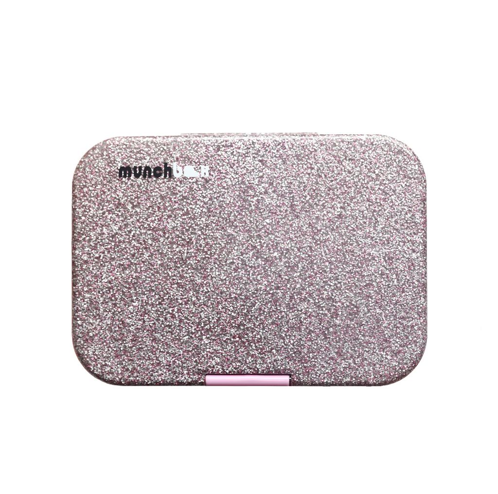 Munchbox Sparkle Pink Maxi6 Clear Tray Pink Lunchbox