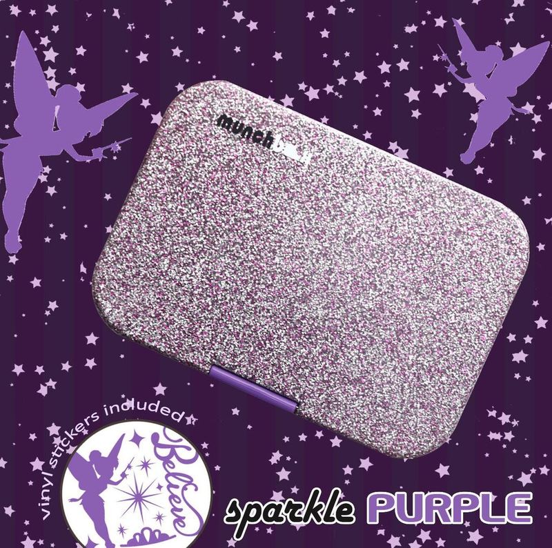 Munchbox Sparkle Purple Midi5 Artwork Tray Purple Lunchbox