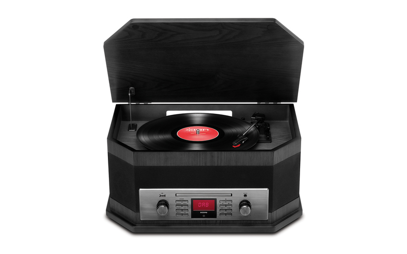 ION Octave LP 8-in-1 Turntable Music Center with Vinyl/CD/Cassette/USB/Radio/AUX - Black