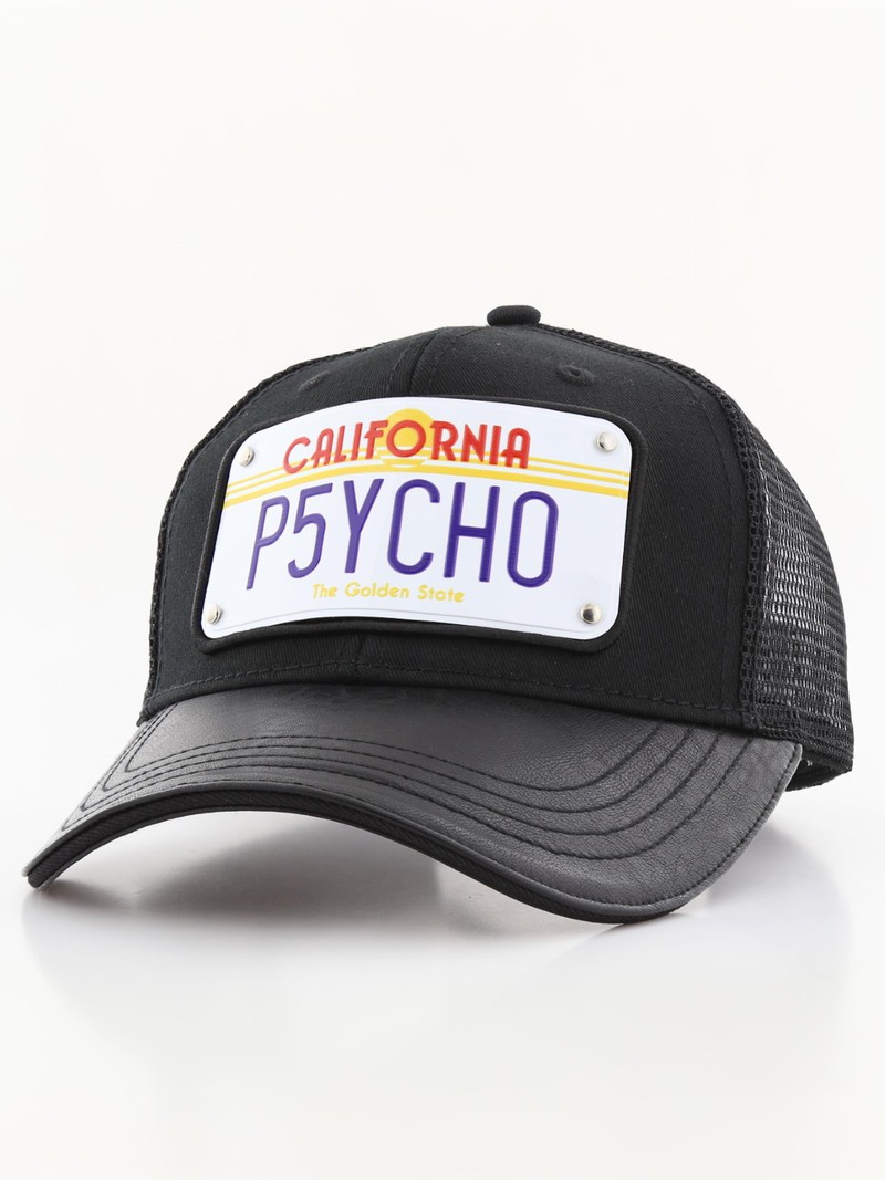 قبعة للجنسين بلوحة تحمل عبارة California Plate No. Psy نموذج 1 من رقم بلون أسود
