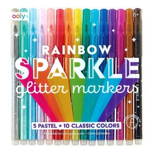 Ooly Rainbow Sparkle Glitter Markers (Set of 15)