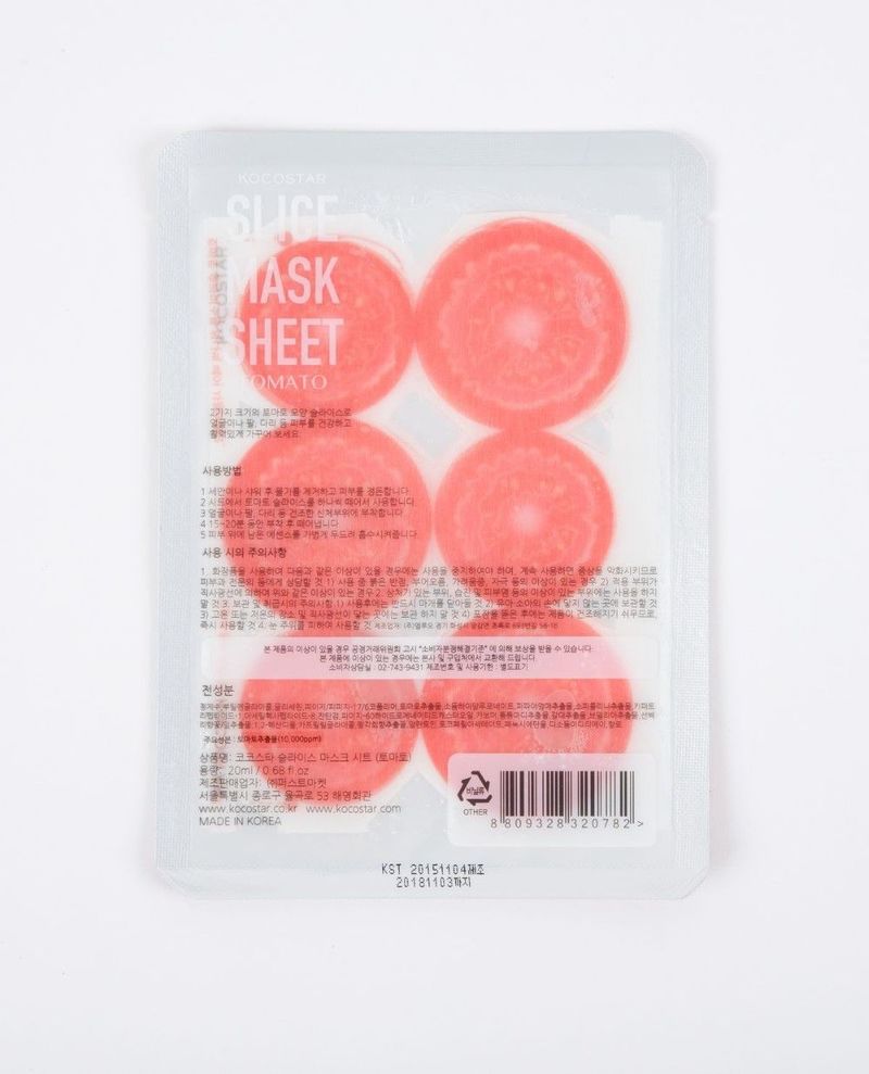 Kocostar Slice Mask Sheets Tomato (Pack of 12)