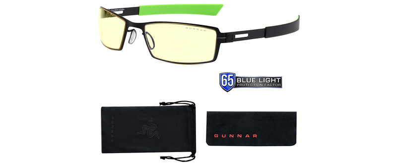Gunnar MOBA Razer Edition Blue Light Filter Glasses Onyx Frame/Amber Lens Tint
