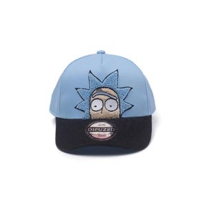 Difuzed Rick And Morty Chenille 2D Embroidery Curved Bill Blue Cap