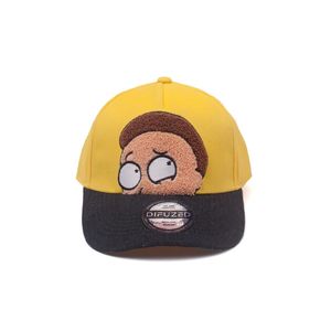 Difuzed Rick And Morty Chenille Flat Embroidery Curved Bill Yellow Cap
