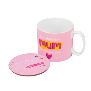 The Happy News Loveliest Mum Mug & Coaster Set