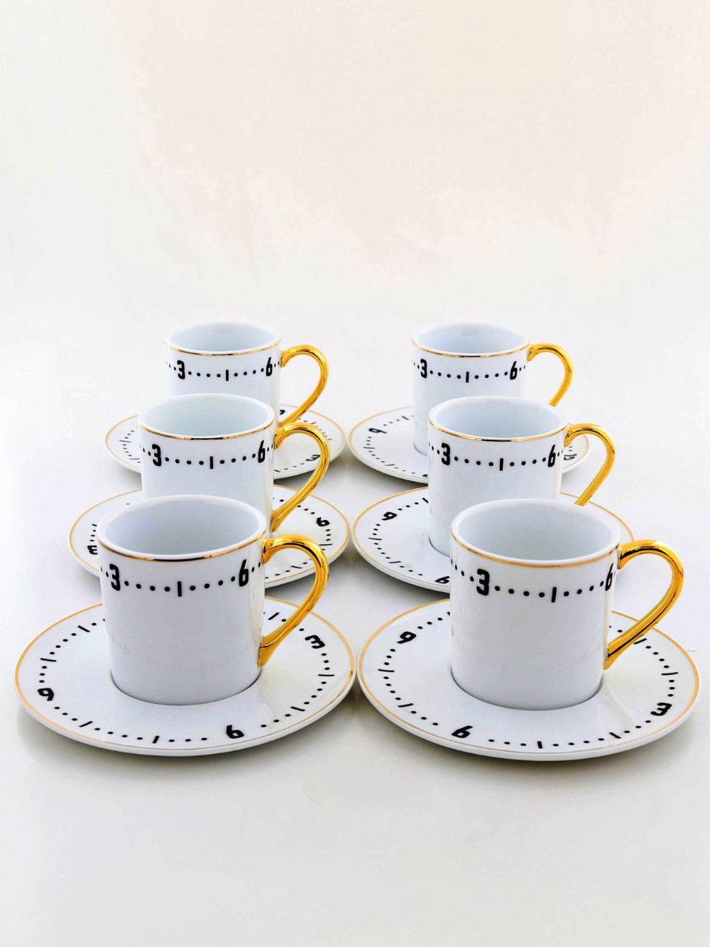 Rosanna Espresso Cups + Saucers Clock 80cc (Set of 6)