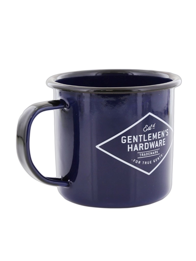 Gentlemen's Hardware Enamel Blue Body Black Rim Mug 400ml