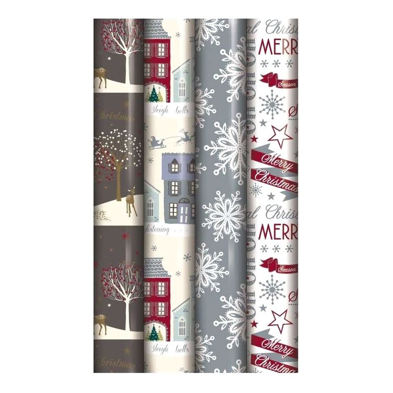 Eurowrap Contemporary Metallic Christmas Gift Wrap Roll 2 Meters