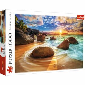 لعبة أحجية تركيب الصور المقطعة بتصميم شاطئ سامودرا بالهند مقاس 68 × 48 سم مكونة من (1000 قطعة) من تريفل