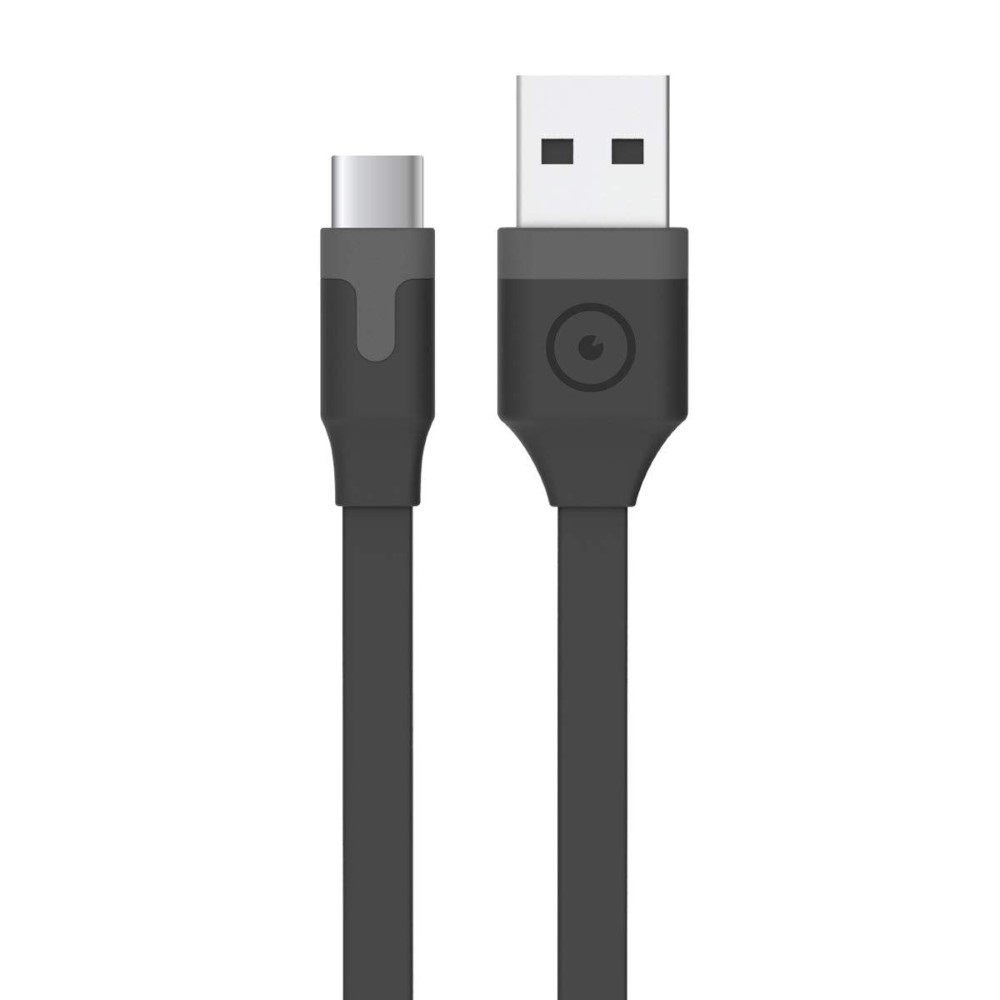 Muvit Tab Flat Type-C Cable 3A USB 2.0 1M Black